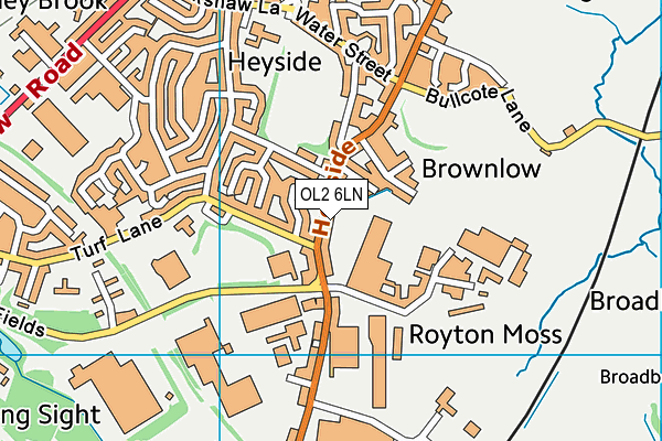 OL2 6LN map - OS VectorMap District (Ordnance Survey)