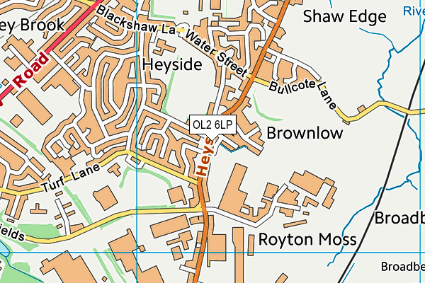 OL2 6LP map - OS VectorMap District (Ordnance Survey)