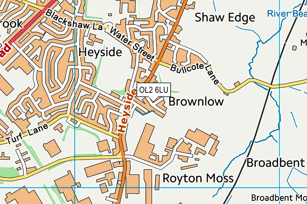 OL2 6LU map - OS VectorMap District (Ordnance Survey)