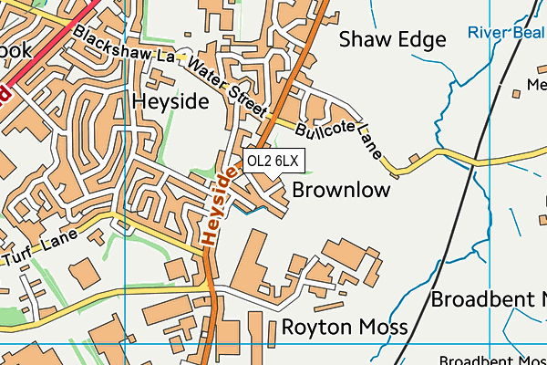 OL2 6LX map - OS VectorMap District (Ordnance Survey)