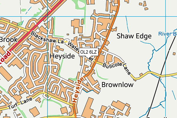 OL2 6LZ map - OS VectorMap District (Ordnance Survey)