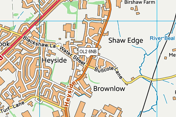 OL2 6NB map - OS VectorMap District (Ordnance Survey)