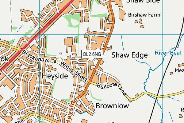 OL2 6NG map - OS VectorMap District (Ordnance Survey)