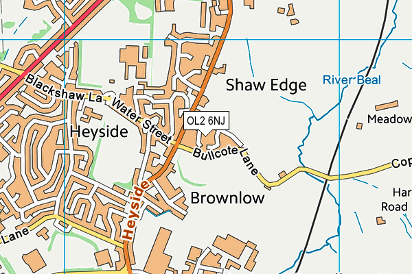 OL2 6NJ map - OS VectorMap District (Ordnance Survey)