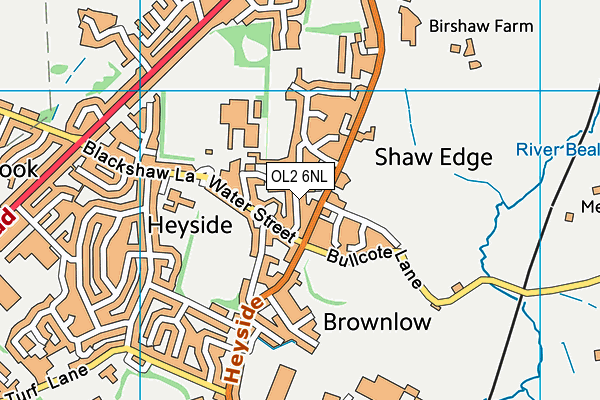 OL2 6NL map - OS VectorMap District (Ordnance Survey)