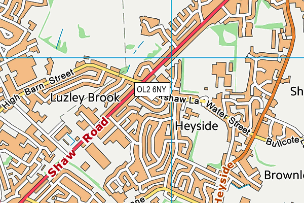 OL2 6NY map - OS VectorMap District (Ordnance Survey)