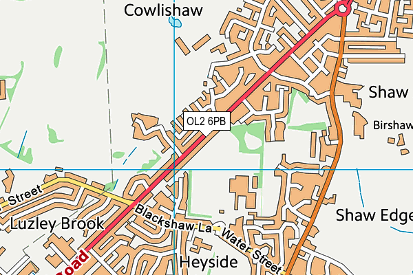 OL2 6PB map - OS VectorMap District (Ordnance Survey)