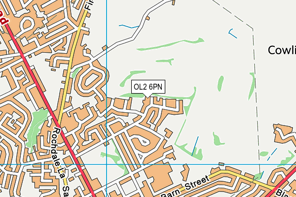 OL2 6PN map - OS VectorMap District (Ordnance Survey)