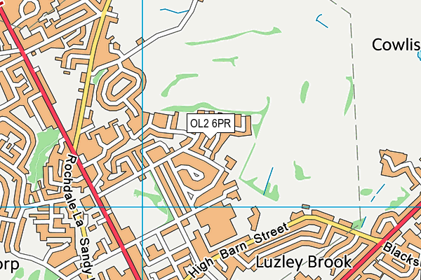 OL2 6PR map - OS VectorMap District (Ordnance Survey)