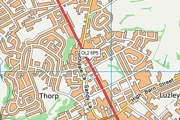 OL2 6PS map - OS VectorMap District (Ordnance Survey)