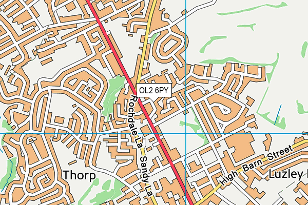 OL2 6PY map - OS VectorMap District (Ordnance Survey)