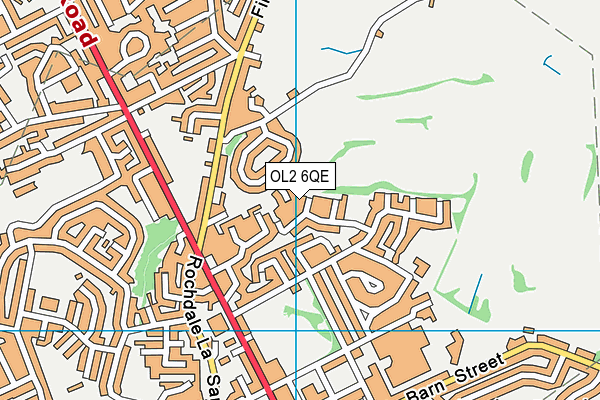 OL2 6QE map - OS VectorMap District (Ordnance Survey)
