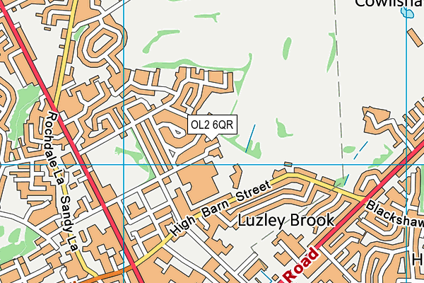 OL2 6QR map - OS VectorMap District (Ordnance Survey)