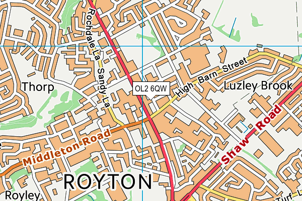 Royton Sports Centre (Closed) map (OL2 6QW) - OS VectorMap District (Ordnance Survey)