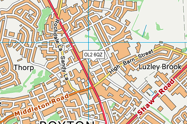 OL2 6QZ map - OS VectorMap District (Ordnance Survey)