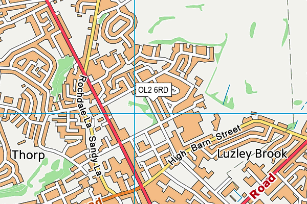 OL2 6RD map - OS VectorMap District (Ordnance Survey)