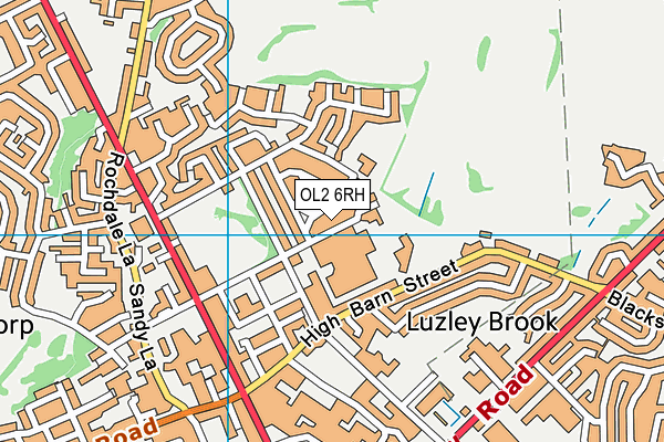 OL2 6RH map - OS VectorMap District (Ordnance Survey)