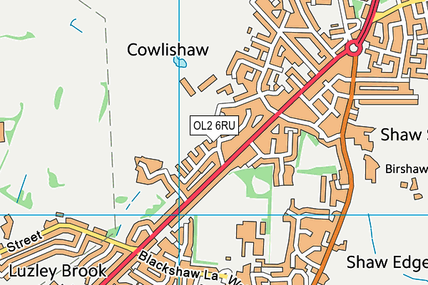 OL2 6RU map - OS VectorMap District (Ordnance Survey)