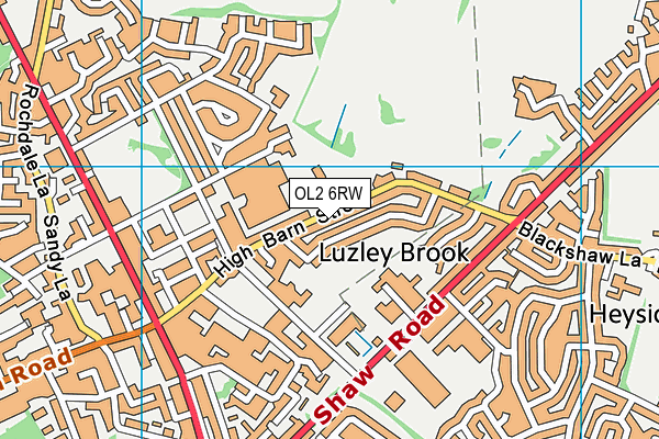 Crompton And Royton Golf Club map (OL2 6RW) - OS VectorMap District (Ordnance Survey)