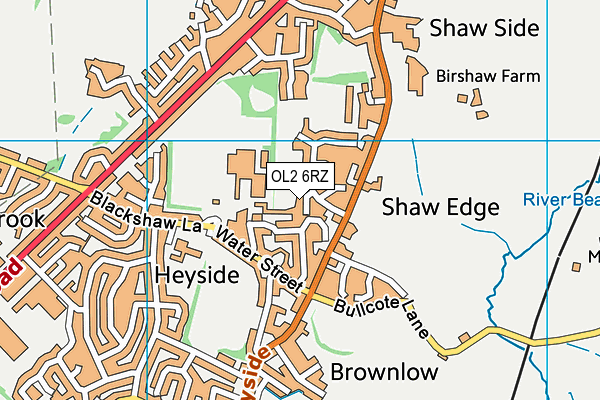 OL2 6RZ map - OS VectorMap District (Ordnance Survey)