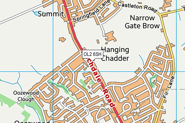 OL2 6SH map - OS VectorMap District (Ordnance Survey)