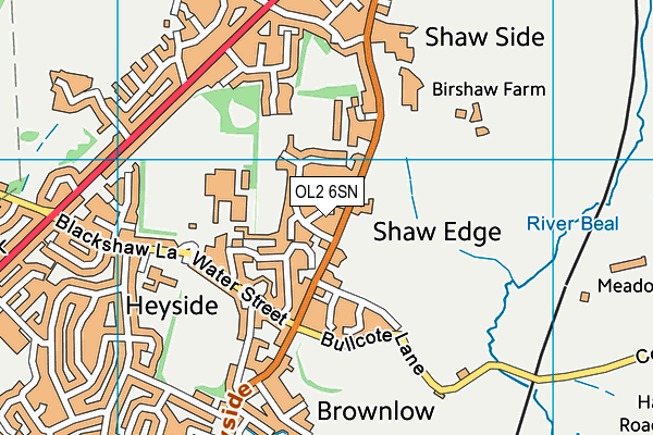 OL2 6SN map - OS VectorMap District (Ordnance Survey)