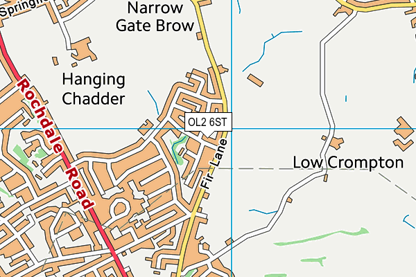 OL2 6ST map - OS VectorMap District (Ordnance Survey)