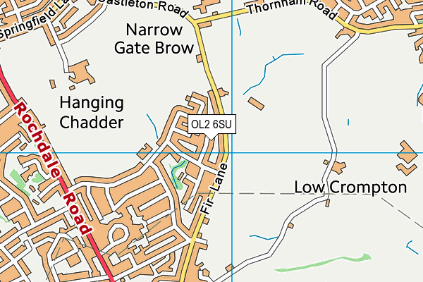 OL2 6SU map - OS VectorMap District (Ordnance Survey)