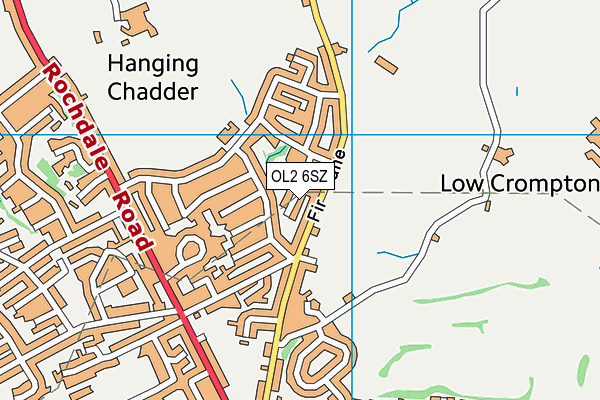 OL2 6SZ map - OS VectorMap District (Ordnance Survey)