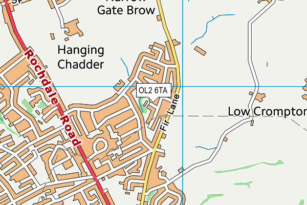 OL2 6TA map - OS VectorMap District (Ordnance Survey)