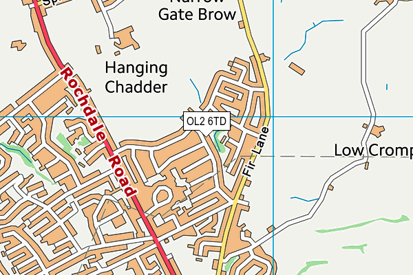 OL2 6TD map - OS VectorMap District (Ordnance Survey)