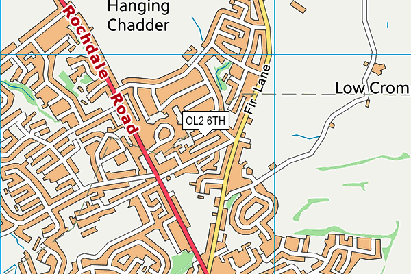 OL2 6TH map - OS VectorMap District (Ordnance Survey)