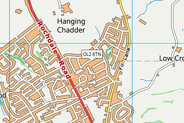 OL2 6TN map - OS VectorMap District (Ordnance Survey)