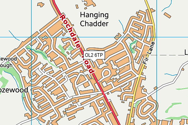 OL2 6TP map - OS VectorMap District (Ordnance Survey)