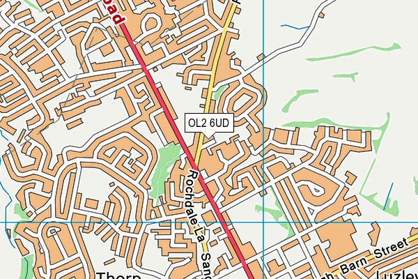 OL2 6UD map - OS VectorMap District (Ordnance Survey)