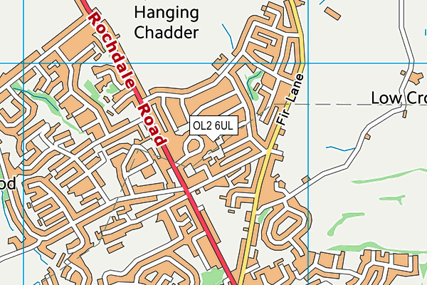OL2 6UL map - OS VectorMap District (Ordnance Survey)