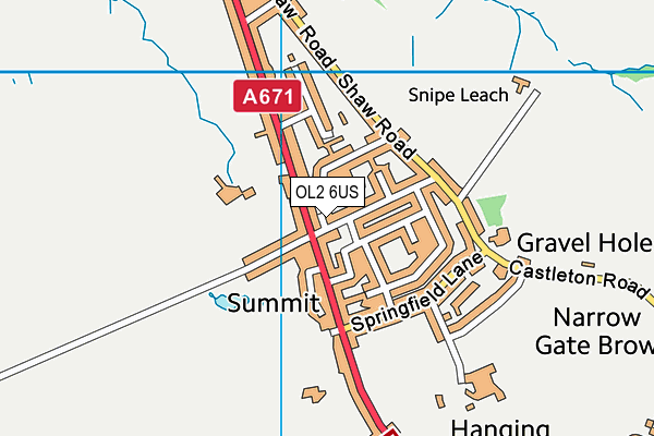 OL2 6US map - OS VectorMap District (Ordnance Survey)