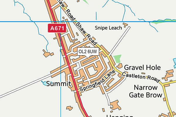 OL2 6UW map - OS VectorMap District (Ordnance Survey)