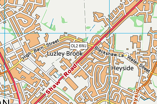 OL2 6WJ map - OS VectorMap District (Ordnance Survey)