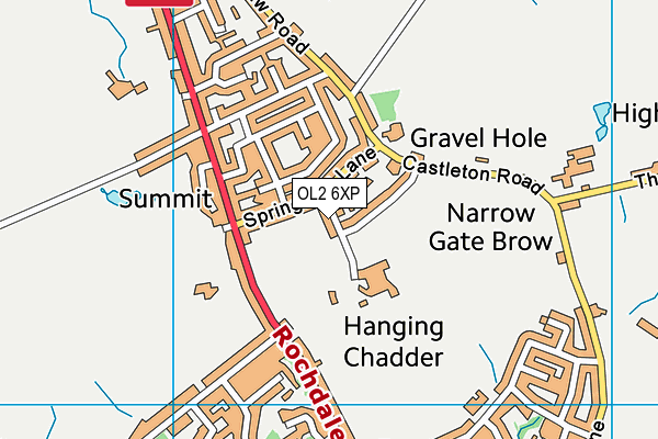 OL2 6XP map - OS VectorMap District (Ordnance Survey)