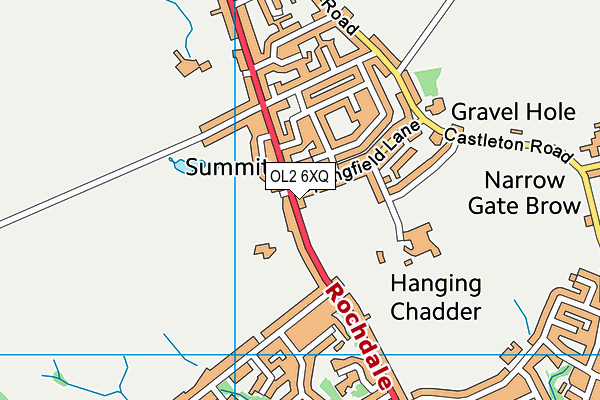 OL2 6XQ map - OS VectorMap District (Ordnance Survey)