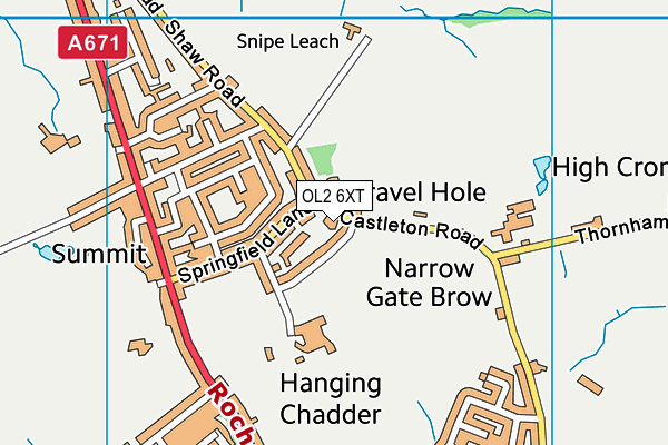 Thornham St James CofE Primary School map (OL2 6XT) - OS VectorMap District (Ordnance Survey)