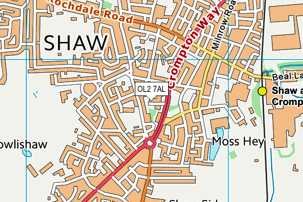 OL2 7AL map - OS VectorMap District (Ordnance Survey)