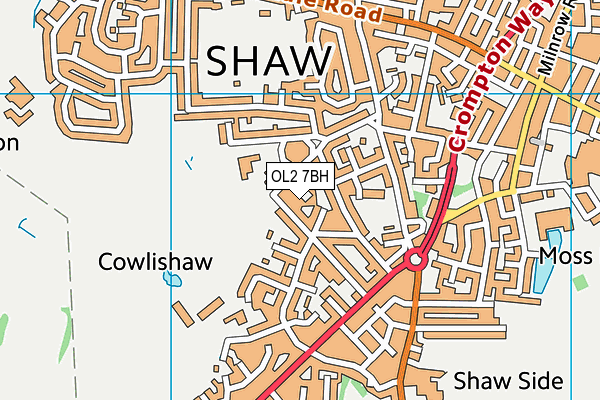 OL2 7BH map - OS VectorMap District (Ordnance Survey)