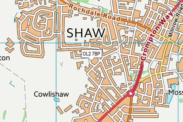 OL2 7BP map - OS VectorMap District (Ordnance Survey)