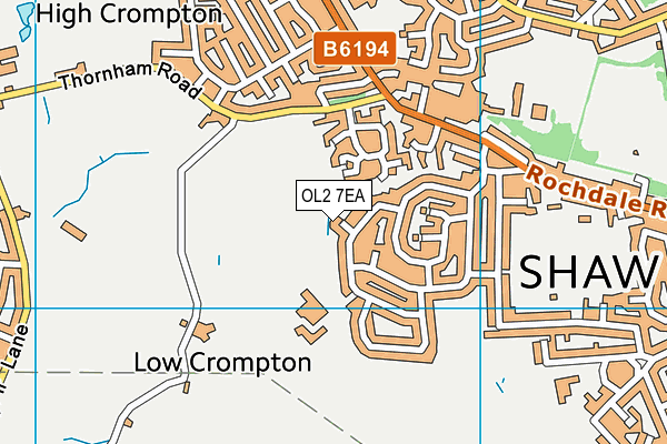 OL2 7EA map - OS VectorMap District (Ordnance Survey)