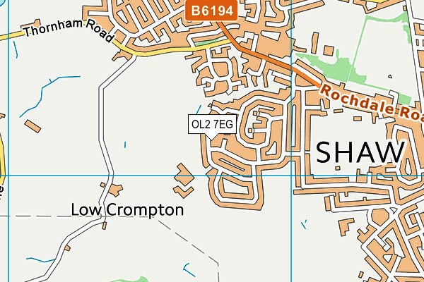 OL2 7EG map - OS VectorMap District (Ordnance Survey)