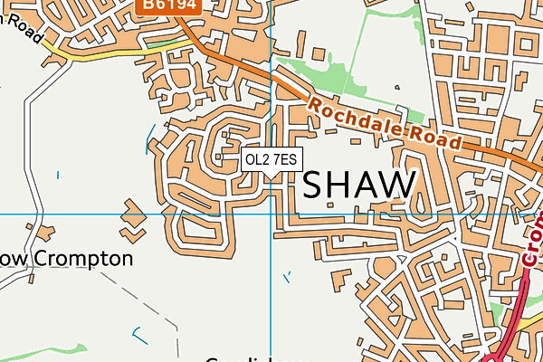 OL2 7ES map - OS VectorMap District (Ordnance Survey)