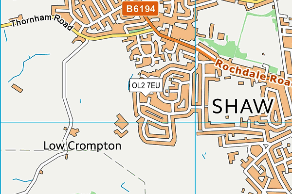 OL2 7EU map - OS VectorMap District (Ordnance Survey)