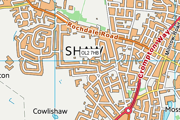 OL2 7HB map - OS VectorMap District (Ordnance Survey)